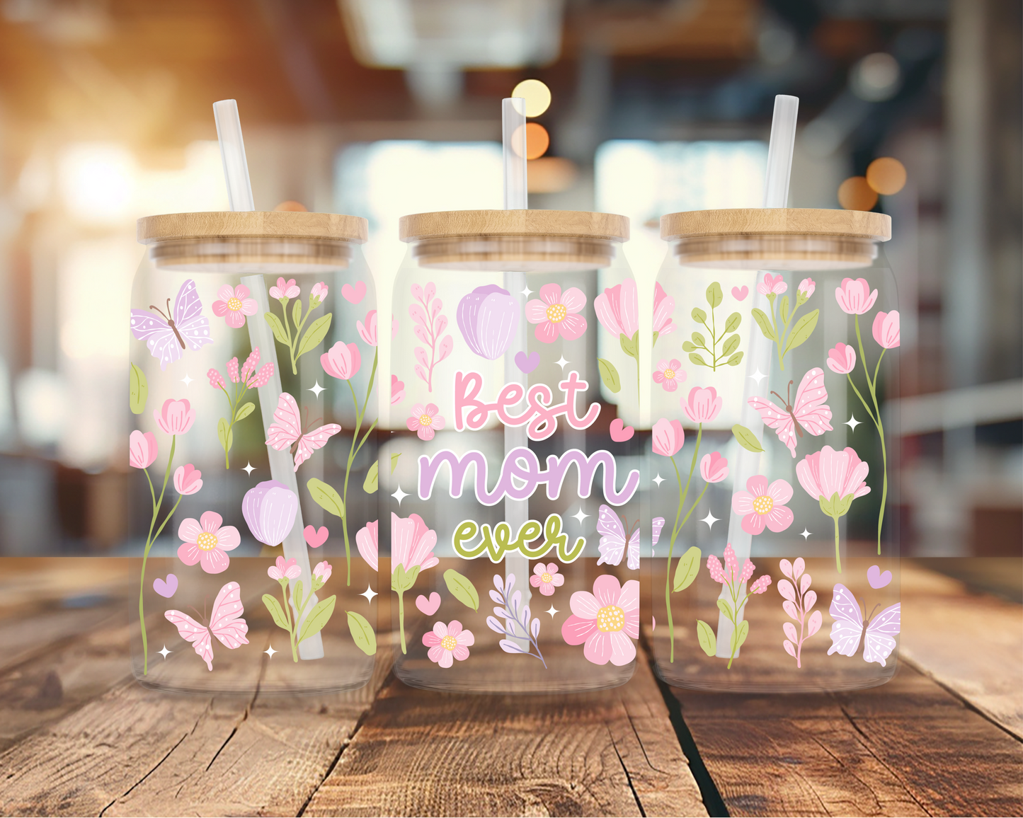 Best Mom Ever Beer Can Glass