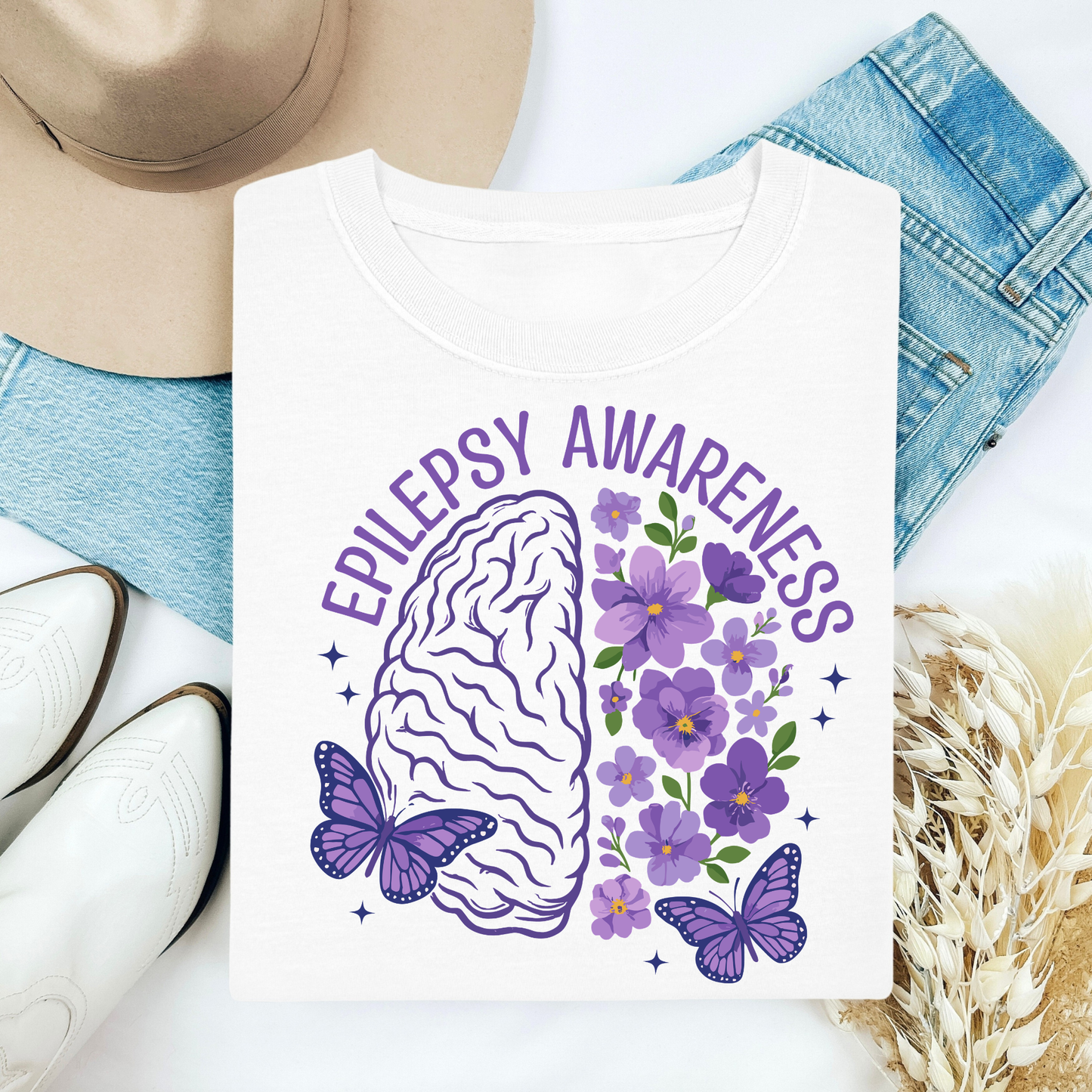 Epilepsy Awareness Flowers/Brain