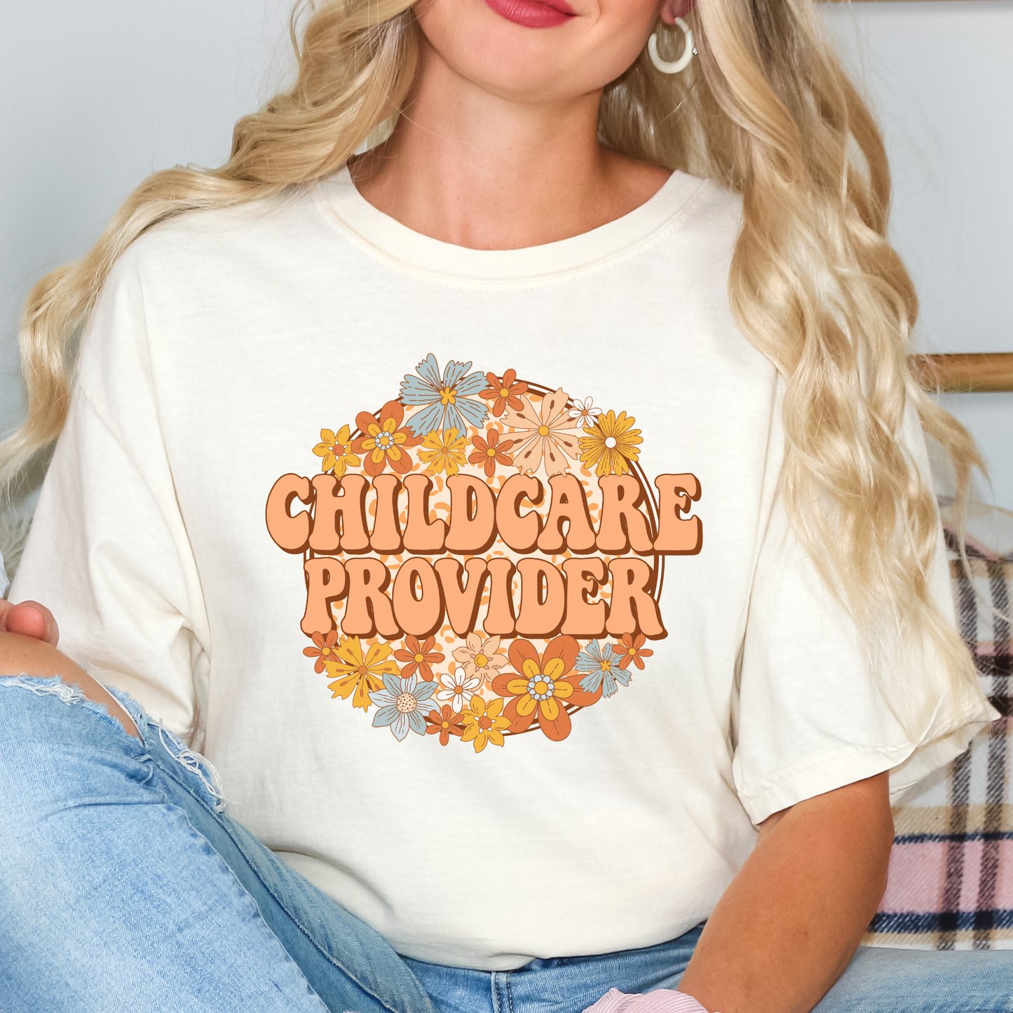 Childcare Provider retro flowers