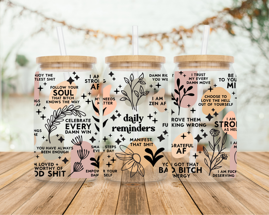 Daily Reminders Glass