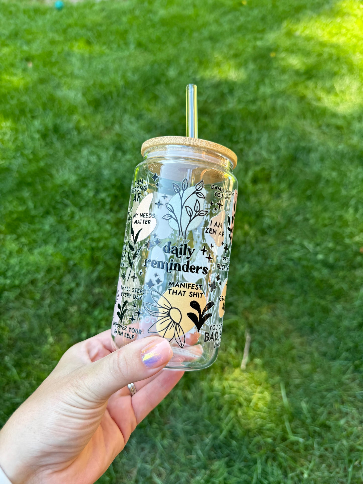 Daily Reminders Glass