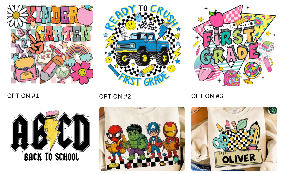 BACK 2 SCHOOL - ADULT - 6 OPTIONS